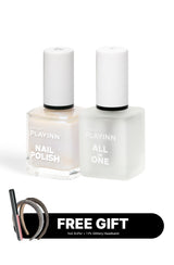 PLAYINN NAIL POLISH - BUNDLE PLAYFUL COLLECTION, FREE Nail Remover & Bando Glitter