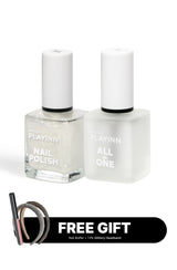 PLAYINN NAIL POLISH - BUNDLE PLAYFUL COLLECTION, FREE Nail Remover & Bando Glitter